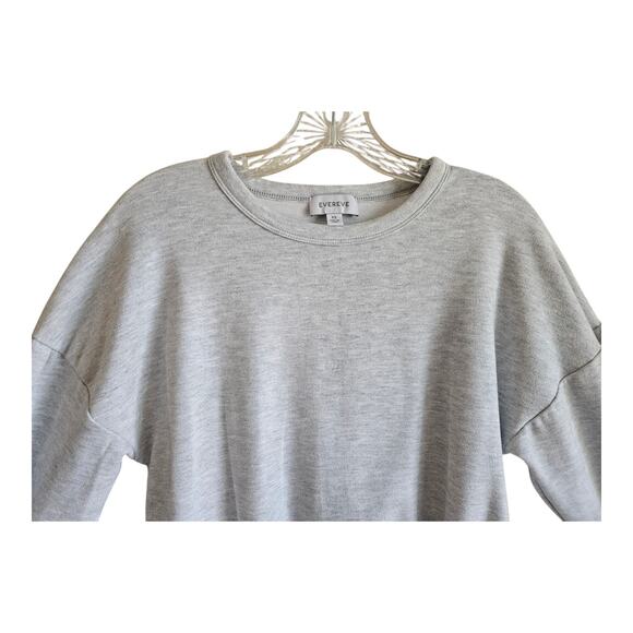 EVEREVE Women XS Sweatshirt Light Gray Long Sleeve Wide Cuff with Snaps 36" - Picture 2 of 6
